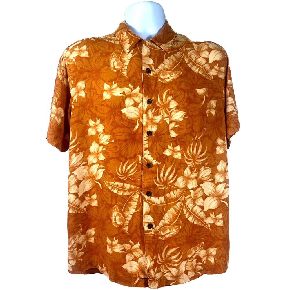 Vintage Mens Panama Jack Short Sleeved Hawaiian Button Down Shirt-Size Large